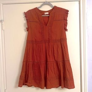 Altar’d State Orange Tiered Dress